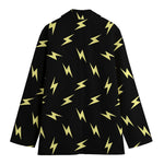 Black And Yellow Lightning Pattern Print Women's Blazer