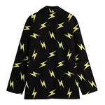 Black And Yellow Lightning Pattern Print Women's Cotton Blazer