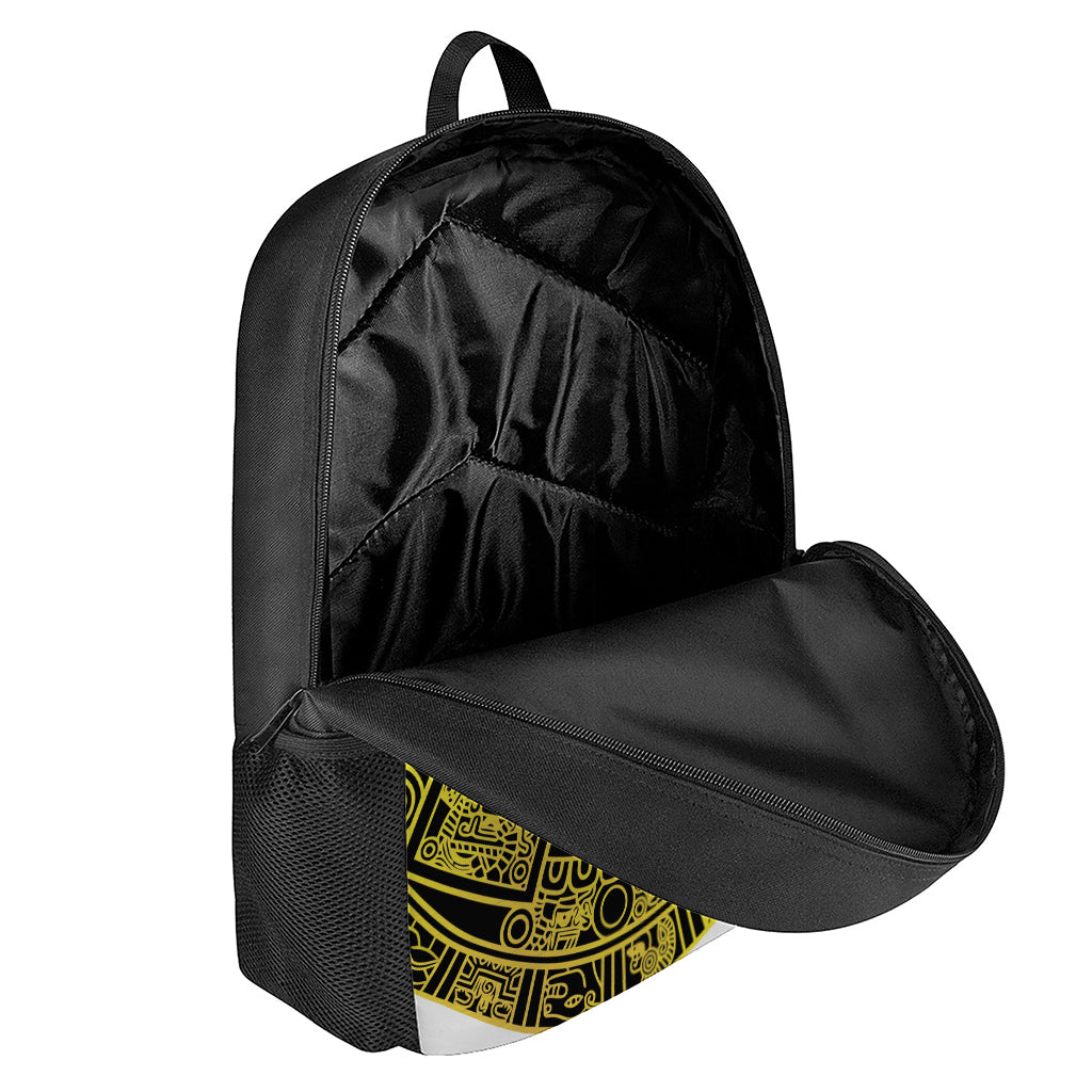 Black And Yellow Maya Calendar Print 17 Inch Backpack