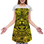 Black And Yellow Maya Calendar Print Adjustable Apron