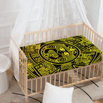 Black And Yellow Maya Calendar Print Baby Crib Sheet