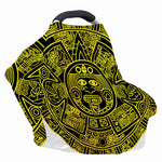 Black And Yellow Maya Calendar Print Baby Seat Cover