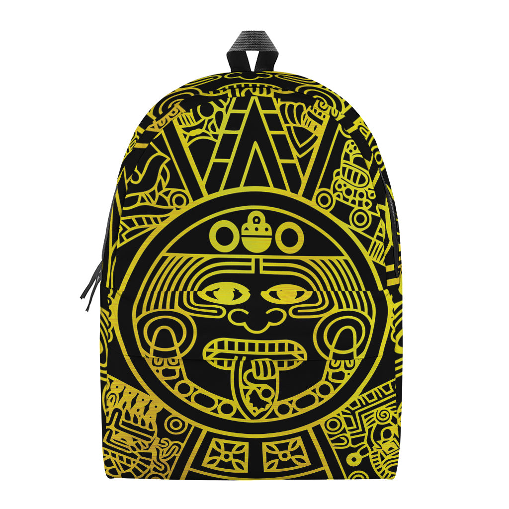 Black And Yellow Maya Calendar Print Backpack