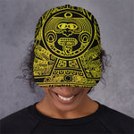 Black And Yellow Maya Calendar Print Baseball Cap