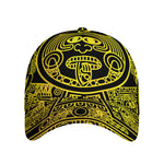 Black And Yellow Maya Calendar Print Baseball Cap