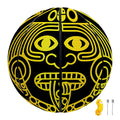 Black And Yellow Maya Calendar Print Basketball