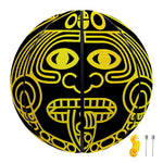 Black And Yellow Maya Calendar Print Basketball