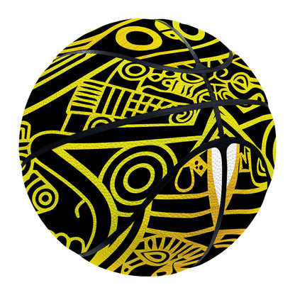 Black And Yellow Maya Calendar Print Basketball