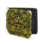 Black And Yellow Maya Calendar Print Bifold Wallet