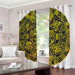 Black And Yellow Maya Calendar Print Blackout Grommet Curtains