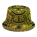 Black And Yellow Maya Calendar Print Bucket Hat