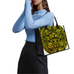 Black And Yellow Maya Calendar Print Canvas Tote Bag