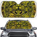 Black And Yellow Maya Calendar Print Car Windshield Sun Shade