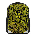 Black And Yellow Maya Calendar Print Casual Backpack