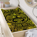 Black And Yellow Maya Calendar Print Changing Pad Cover