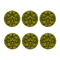 Black And Yellow Maya Calendar Print Coaster Set