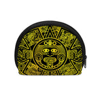 Black And Yellow Maya Calendar Print Coin Purse