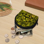Black And Yellow Maya Calendar Print Coin Purse