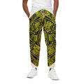 Black And Yellow Maya Calendar Print Cotton Sweatpants