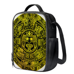 Black And Yellow Maya Calendar Print Crossbody Lunch Bag