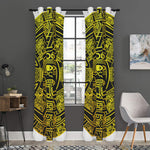Black And Yellow Maya Calendar Print Curtain