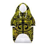 Black And Yellow Maya Calendar Print Dog Zip Up Hoodie