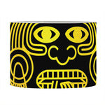 Black And Yellow Maya Calendar Print Drum Lamp Shade