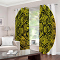 Black And Yellow Maya Calendar Print Extra Wide Grommet Curtains