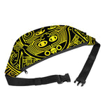 Black And Yellow Maya Calendar Print Fanny Pack