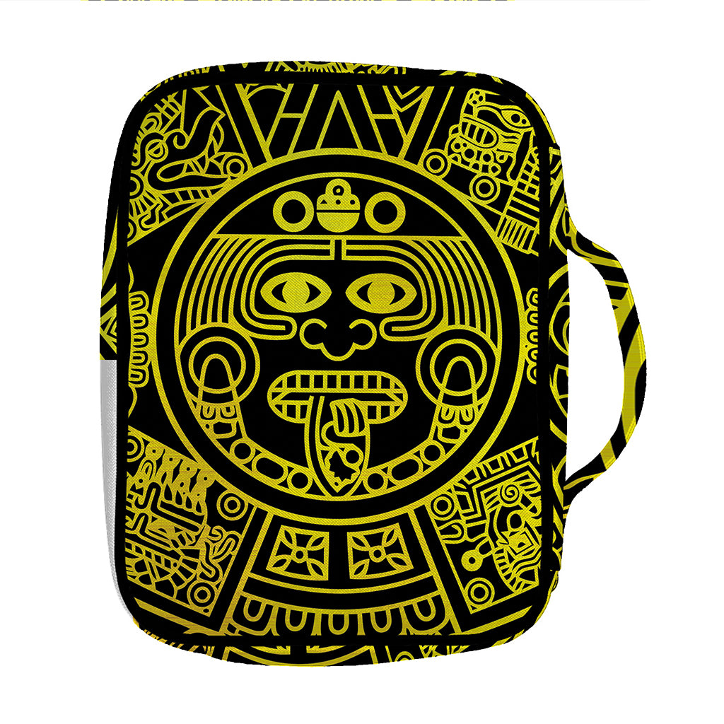 Black And Yellow Maya Calendar Print Front Pocket Bible Bag