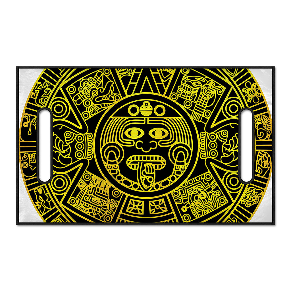 Black And Yellow Maya Calendar Print Golf Cart Seat Cover
