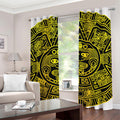 Black And Yellow Maya Calendar Print Grommet Curtains