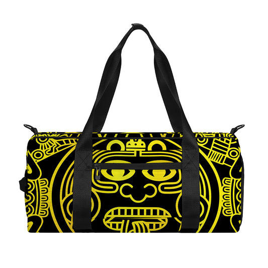 Black And Yellow Maya Calendar Print Gym Bag
