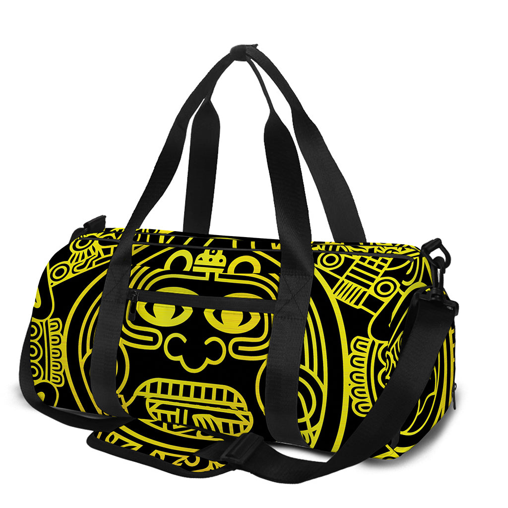 Black And Yellow Maya Calendar Print Gym Bag