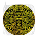 Black And Yellow Maya Calendar Print Hand Towel