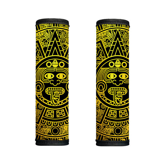 Black And Yellow Maya Calendar Print Handle Covers