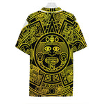 Black And Yellow Maya Calendar Print Hawaiian Shirt