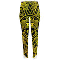 Black And Yellow Maya Calendar Print High-Waisted Pocket Leggings