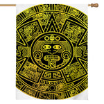 Black And Yellow Maya Calendar Print House Flag