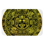 Black And Yellow Maya Calendar Print Indoor Door Mat