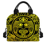 Black And Yellow Maya Calendar Print Insulated Lunch Bag