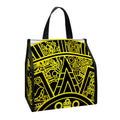 Black And Yellow Maya Calendar Print Insulated Lunch Tote