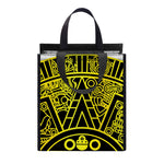 Black And Yellow Maya Calendar Print Insulated Lunch Tote