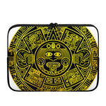Black And Yellow Maya Calendar Print Laptop Sleeve