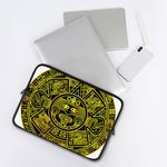 Black And Yellow Maya Calendar Print Laptop Sleeve
