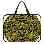 Black And Yellow Maya Calendar Print Laptop Sleeve With Handle
