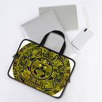 Black And Yellow Maya Calendar Print Laptop Sleeve With Handle