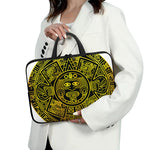 Black And Yellow Maya Calendar Print Laptop Sleeve With Handle
