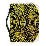 Black And Yellow Maya Calendar Print Leather Bible Cover