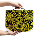 Black And Yellow Maya Calendar Print Leather Bible Cover